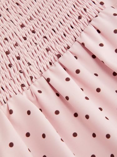 Image of CIDER Womens Polka Dots Summer Casual Dresses Square Neck Sleeveless Midi A Line Elegant Dress