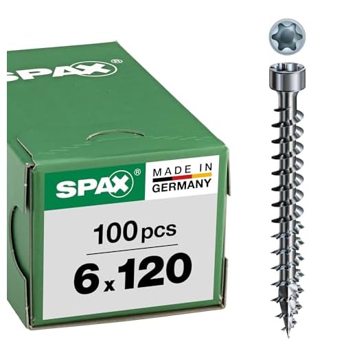 SPAX 1211010601205 Holzbauschraube, 6,0 x 120 mm, 100 Stück, T-Star Plus, Zylinderkopf, Vollgewinde, 4CUT, WIROX A3J, 1211750601205, Blank Verzinkt, 10