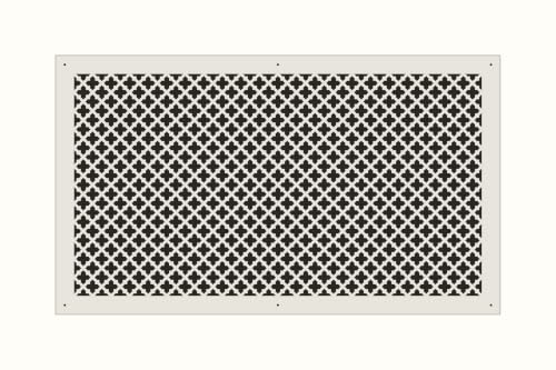 Vent Cover for Walls and Ceiling 1/4" MDF Primed White Custom Size Fan Cover Wall Register Ceiling Register Air Return Ventilation Cover Style # 10 (22" x 12" Duct - (24" x 14" Overall))