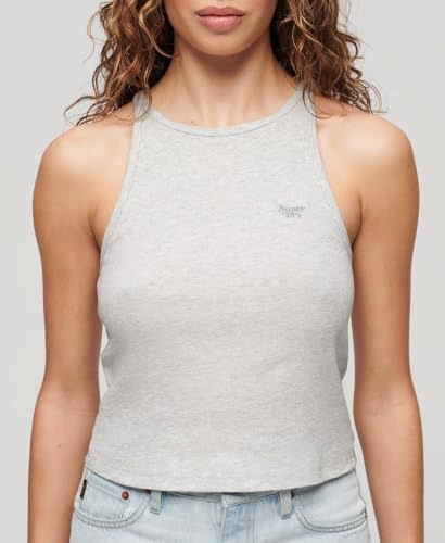Superdry Essential Logo Racer Vest W6011890A Glacier Grey Marl Taille 10/12, Gris (Glacier Grey Marl), 38-40