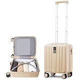 Hanke 14 Inch Underseat Carry On Luggage with Wheels Hard Shell Suitcases Carry On Bag Lightweight Small Mini Suitcase Travel Luggage for Travel Christmas Gifts for Birthday（Cuba Sand）