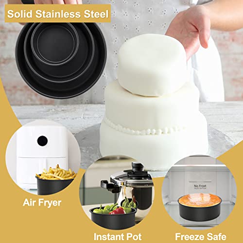 E-far Deep Cake Pan (4/6/8 Inch), 3PCS Nonstick Stainless Steel Cake Pans by E-far - Used condition - Image 5