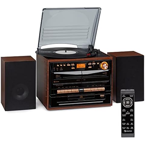 Auna Tocadiscos Vintage con Altavoces y Función de Parada Automática Cover