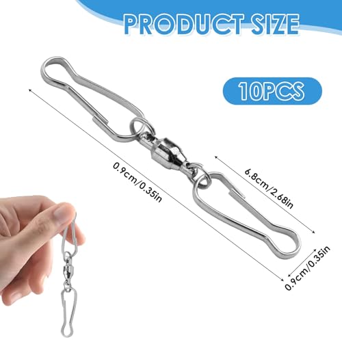 20 Pcs Swivel Spinning Hooks for Wind Spinners, 360 Smooth Dual Clip Swivels Wind Spinner Socks Hangers Spiral Tails Twisters Accessories for Flags Spinning Windsocks Kites Flower Pots Bird Feeders