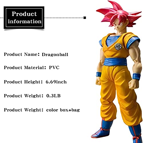 Red Hair Goku 6 Inch Dragon Ball Anime Movie Action Figures Beautifully Boxed With Multiple Accessories, Z Toys ( Special Edition ) #TOP3