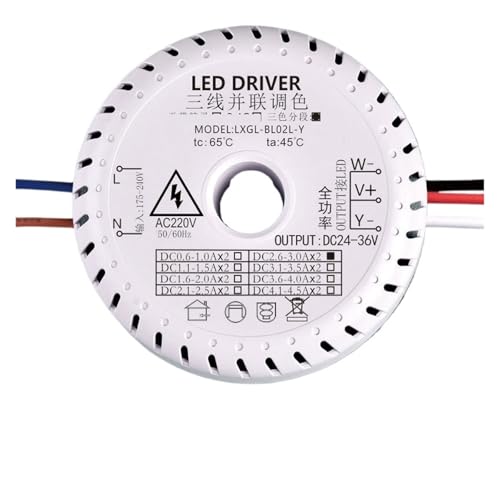 IVEKYKIBC Lámpara LED de salón, fuente de alimentación de tres cables paralelos atenuación y controlador de color, 24 V, 136 A, transformador de lastre de atenuación de tres colores (Full power2.6