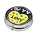 Love You with All My Heartround Pill Box, 3 Compartments Round Pill Box Organizer for Purse Or Pocket, Portable Travel Pill Box