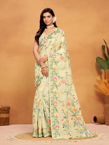 Image of EthnicJunction Women's Pure Cotton Woven Saree With Blouse Piece