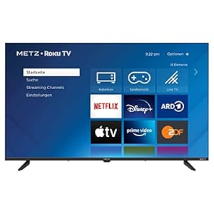 METZ Blue Roku TV, HD Smart TV, 32 Zoll, 80 cm, Fernseher mit Triple Tuner, TV mit WLAN, LAN, HDMI, USB, 2 Monate RTL+ GRATIS, 32MTD3011Z