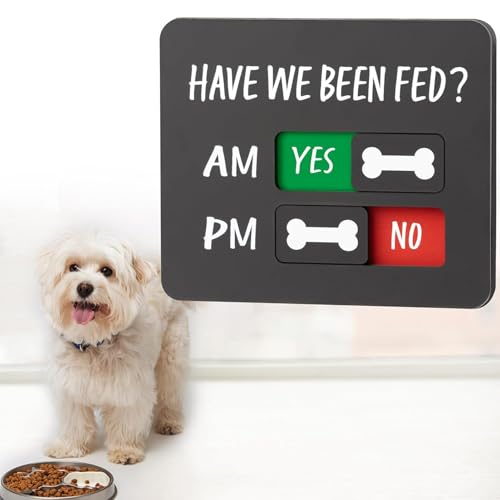 Dog Feeding Reminder, Dog Fed Sign trackers, Pet Feeding trackers with Have We Been Fed, Puppy FeedingSchedule Chart with Magnet, Help to Track Cat Paw Ate Walking for Food Home Apartment Door