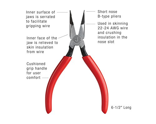 Jonard Bshortnose Short Nose B Type Plier With Orange Handle, 6-3/16" Length #TOP5