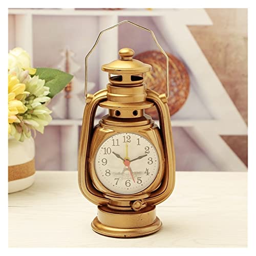 WGHJK Whjk Vintage Reloj Despertador Retro Aceite lámpara Despertador Reloj Reloj Kerosene luz Reloj de Estar Sala de Estar decoración artículos Oficina artesanía Ornamento (Color : A)