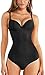 KUMAYES Body Shaper - Corps amincissant pour femme - Corps moulant - Sous-vêtement - Shaping ouvert - Buste Shapewear, Noir , M