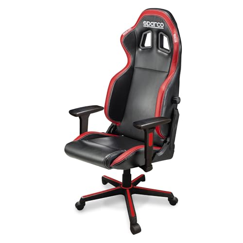 Sedia da ufficio ICON nero/rosso, ergonomica, design racing ispirato al mondo motorsport