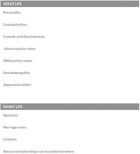 Miniatura 5 de EASYGENIE Kit de historias de genealogía hojas de trabajo, gráficos y formularios para preservar la historia familiar y los ascendentes (30 hojas)