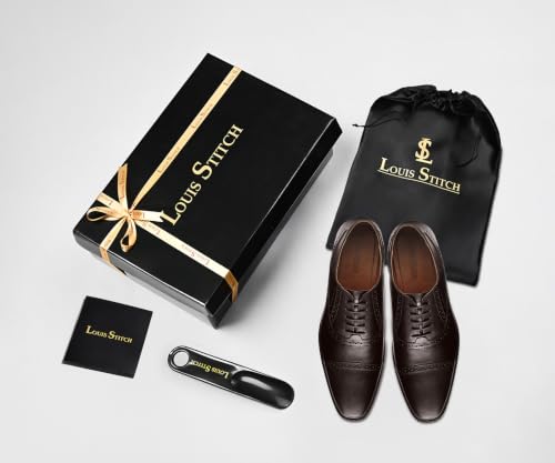 Image of LOUIS STITCH Formal Lace Up Shoes for Men | Handcrafted Italian Leather Mens Oxford Shoes| RXOX