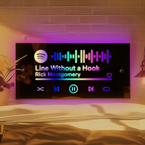 image for Smile lab Personalized Name Mirror with Spotify Code, Music Light Up M