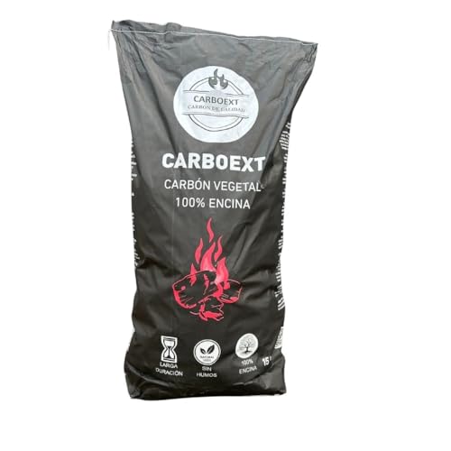 Carbon Vegetal Barbacoa Carbon Barbacoa Carbón 100% Sin Humo Ni Aditivos Carbón Vegetal De Encina Premium Ideal Sin Humo Barbacoa Restaurantes Barbacoas Familiares o Asadores Ecologico Saco De 15Kg