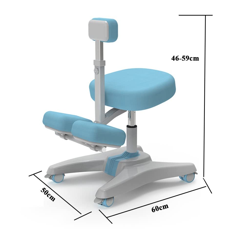 Sedia inginocchiata per correzione della postura, sgabello ergonomico con supporto posteriore con gambe scorrevoli, altezza regolabile per casa e ufficio