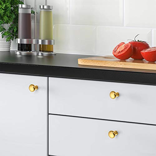 5 Pack |Solid Drawer Knob Polished Brass Cabinet Knobs,Euro Dresser Handle For Cupboard Closet Furniture Hardware,1 1/5 Diameter #TOP4