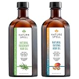 Nature Spell Hair Growth Duo with Rosemary & Batana Oils, Pre-Diluted Oil Set to Promote Growth & Strengthen Dry, Damaged Strands, For All Hair Types, Vegan, Pack of 2, 150ml Each