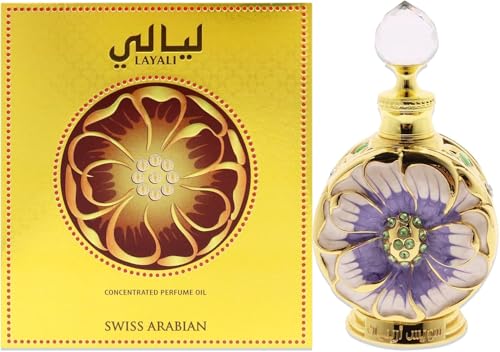 Swiss Arabian Layali For Women- EDP Spray - Floral, Oud Luxury Fragrance From Dubai- Addictive and Long-Lasting Perfume With Black Currant, Ylang Ylang, Rose, Jasmine, Amber Notes - 50ml