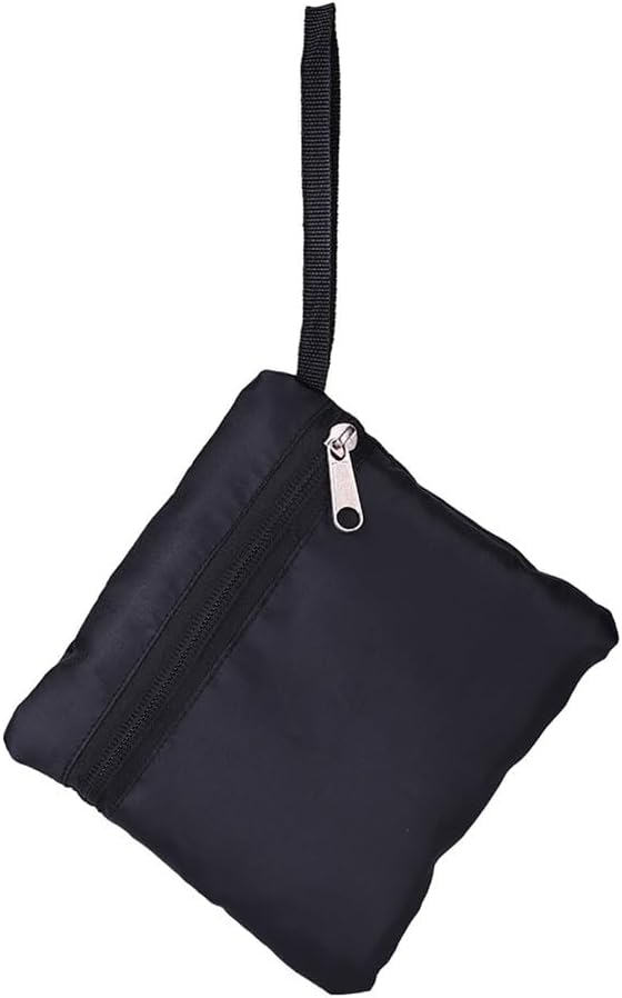 17.3 In Polyester Mesh Drawstring Backpack - Outdoor Beach Storage Bag with Adjustable Shoulder Straps, Foldable Design for Swimming Pool(Black)