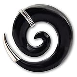horn ringtone for android 1 Stück Fly Style - 1 Stück - Schwarze Expander Piercing Spirale aus Horn mit Silber Applikationen - Dehnunngssichel Dehnschnecke Ohrringe, Grösse:12 mm