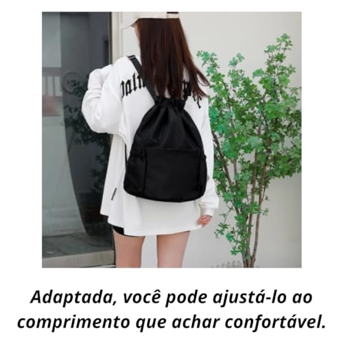 Mochila Saco Fechamento Em Cordão Mochila Academia Sacola Resistente À água Alça Ajustável Com Compa