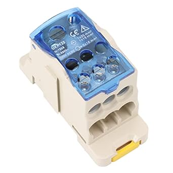 Ubersweet Junction Box, Standard Size AC DC 1000V Distribution Box Transparent Cover Copper Conductor Flame Retardant PC Shell for Electrical Cabinets (125A)