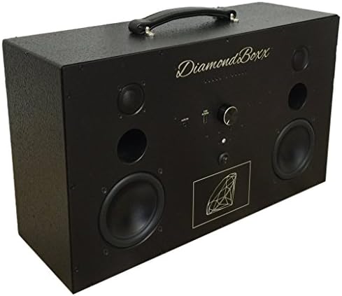 DiamondBoxx Model L Wireless BlueTooth Speaker / Boombox (Black with Black Aluminum) w/ Big Battery option