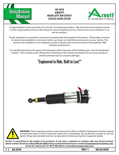 Arnott As-3074 Rear Left Air Strut 01-06 Lexus Ls430 (Ucf30) #TOP4