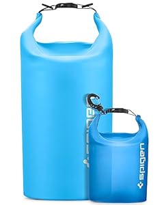 Spigen Dry Bag Set [Aqua Shield] [20L+21] wasserdichte Tasche Set wasserfeste Tasche & Rucksack für Strand, Schwimmen, Camping, Kajak, Boot - Sea Blue