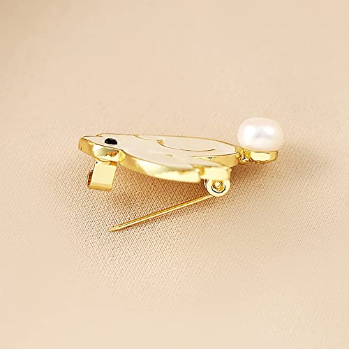 Image of Cute Rabbit Bunny Brooch Pin for Women Girls Animal Simulated Freshwater Pearl Pins Clip Lapel Shawl Backpacks Sweater Dress Jackets Badge Brooches Pins Elegant Jewelry Gifts Easter
