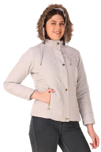 Image of Brazo Women's and Girls Puffer Regular Fit Bomber Jacket For Winter Wear | Hooded Neck | Full Sleeve | Zipper | Casual Jacket For Woman & Girl | Western Stylish Jacket For Women
