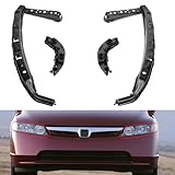 Front Bumper Bracket and Headlight Bracket Fit for 2006-2011 Civic Sedan Support Retainer Kit Left and Right Side 71190-SNA-A00 71140-SNA-A00 HO1066106 HO1067108 Sets of 4