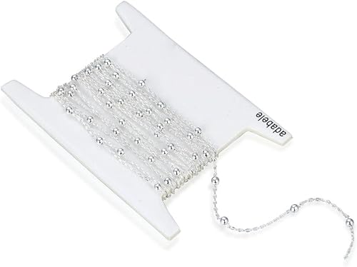 Miniatura 3 de Adabele Cadena de cable de 10 pies (120 pulgadas) auténtica plata de ley 925 sin terminar de 0.079 in (0.08 pulgadas), cadena de cable fina,