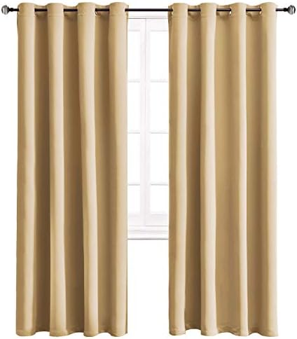 WONTEX Blackout Curtains Room Darkening Thermal Insulated with Grommet Window Curtain for Living Room