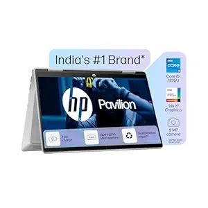 HP Pavilion x360, 12th Gen Intel Core i5-1235U, 14-inch (35.6 cm), FHD, 16GB DDR4, 512GB SSD, Intel Iris Xe Graphics, FPR, 5MP Camera w/Privacy Shutter (Win 11, MSO 2021, Silver, 1.51 kg), ek0074TU