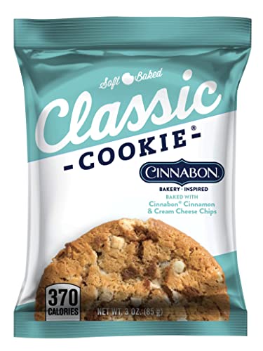 Classic Cookie Soft Baked Cinnabon® Cookies made with Cinnamon and Cream Cheese Chips, 2 Boxes, 16 Individually Wrapped Cookies
