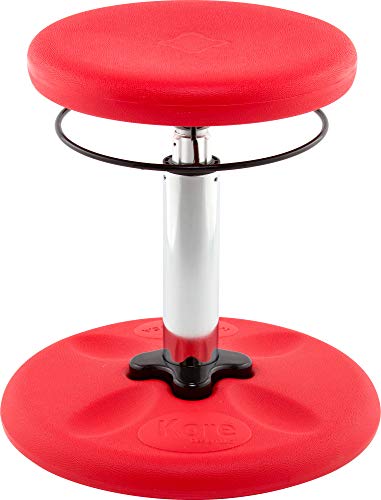 Image of Kore Kids Adjustable Wobble Stool, Ages 6-11, 14-19in Tall, Red | Flexible seating for classroom and home boosts focus, improves posture and channels energy; anti-tip base; Made in USA