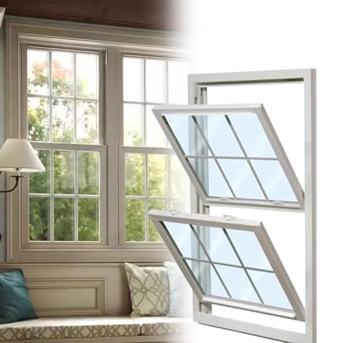 Ventana de Ventilación Ventanas de Casa de 50, 60, 70, 80, 90, 100, 120 y 130 Cm, Ventana de Guillotina con Cerradura para Apartamento, Ventanas de Repuesto Verticales con Burlete.(20x20in (508x508mm)