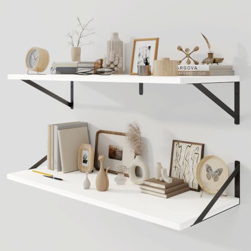 Fun Memories Schweberegal, 90 x 30 cm, 2er Set Wandregal mit Metallhalterungen, dekoratives Wandregal für Wohnzimmer, Schlafzimmer… – Ansicht 1