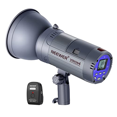【Flash per esterni all-in-one】 Potenza elevata 300 W, GN60 elevato, 7 livelli di regolazione della potenza (da 1/64 a 1/1), tempo di riciclo rapido 0,4 s ~ 2,5 s, durata del flash breve: da 1/1000 a 1 /10000s, La lampada pilota LED da 13 W si spegne automaticamente dopo 1 minuto. Per attivarlo, premere il pulsante di accensione della lampada pilota, temperatura di colore stabile a 5500±200K su tutta la gamma di potenza