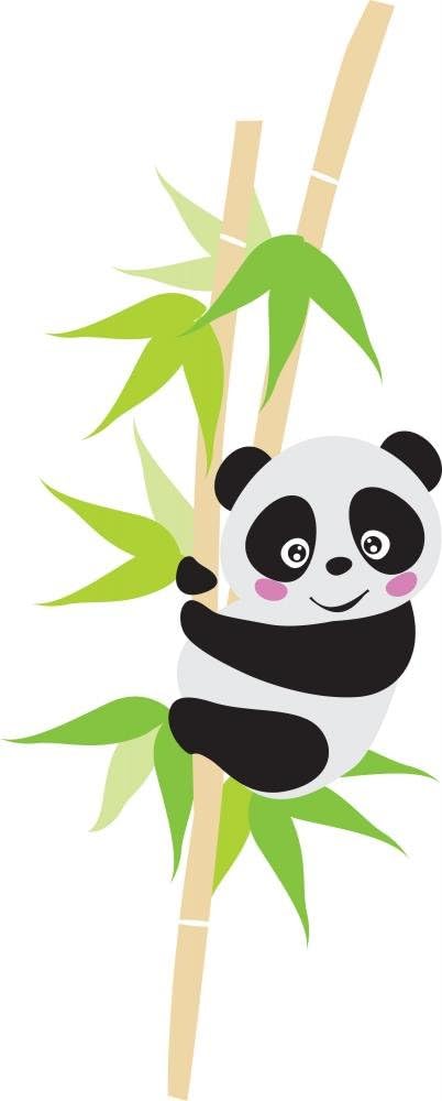 Wallmonkeys Panda Wall Decal Peel and Stick Graphic WM196826 (60 in H x 24 in W)