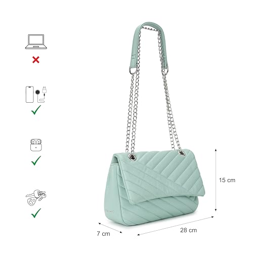 Image of Fastrack Casual Sling Bag with Magnetic Button for Girls, Medium Size with Internal Zipper, Made with Premium Faux Leather, Versatile and Durable Design