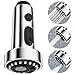 Hibbent 3 Modos Chorro Cabezal Grifo Cocina Extraible Recambio, Cocina del Aerosol Head Universal G1/2,Recambio de Múltiples Funciones 360°Giratorio,Rosca Macho,Cromo