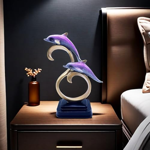 Estatua de delfín de resina para decoración de escritorio miniatura 6