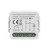 ururtm 1 Channel DC 12V 24V AC 100/240V Tuya Smart Life app Dry Contact ZIGBEE Smart Relay Switch Module,Compatible with Alexa Google Home，Versatile Switch Works with Hubitat