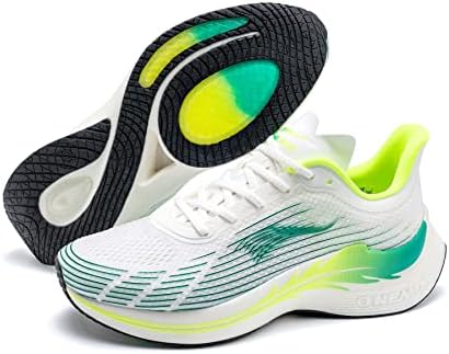 ONEMIX Men's Carbon Plate Running Shoes Training Shoes Marathon Racing Shoe Wings Armor, Neon Green, 10 Women/10 Men
